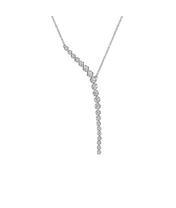 Gabriel 14k White Gold Y Diamond Necklace 50% de réduction en Octobre 2024