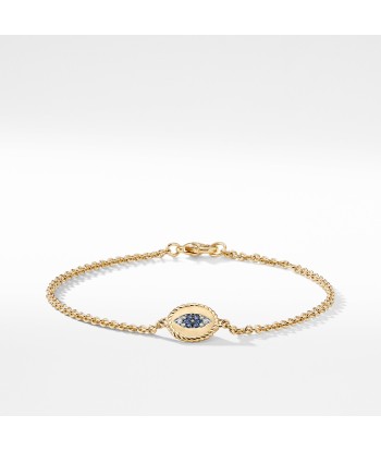 David Yurman Evil Eye Charm Bracelet with Blue Sapphire, Diamonds and Black Diamonds in Gold Toutes les collections ici