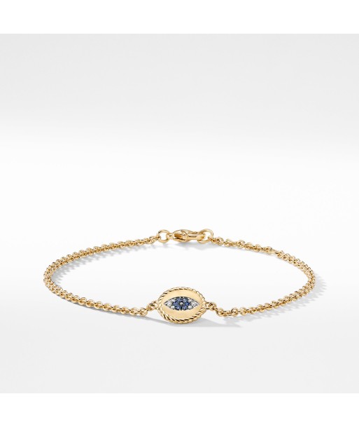 David Yurman Evil Eye Charm Bracelet with Blue Sapphire, Diamonds and Black Diamonds in Gold Toutes les collections ici