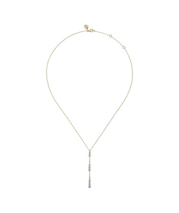 Gabriel 14K Yellow Gold Graduated Diamond Station Drop Y Necklace 2 - 3 jours ouvrés.