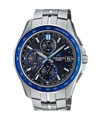 Casio Oceanus Manta Sapphire Blue Black OCWS7000D-1A Titanium Watch brillant des détails fins