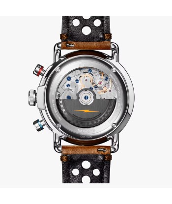 Shinola 44MM Limited Edition Canfield Speedway Horizon Blue Brown Leather Watch S0120291079 Lap 07 commande en ligne