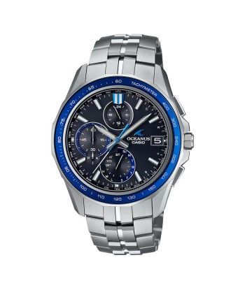 Casio Oceanus Manta Sapphire Blue Black OCWS7000D-1A Titanium Watch brillant des détails fins