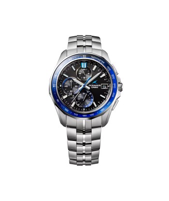 Casio Oceanus Manta Sapphire Blue Black OCWS7000D-1A Titanium Watch brillant des détails fins