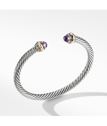 David Yurman 5MM Cable Classic Bracelet with Amethyst and Gold brillant des détails fins