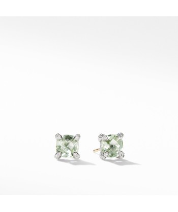 Pre-owned David Yurman Chatelaine 6MM Stud Earrings with Prasiolite and Diamonds l'évolution des habitudes 