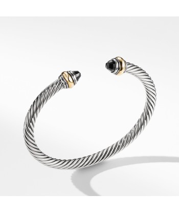 David Yurman 5MM Cable Classic Bracelet with Black Onyx and Gold livraison et retour toujours gratuits