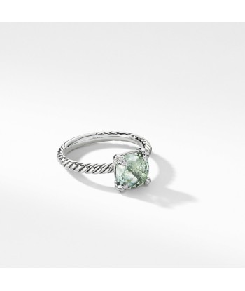 Pre-owned David Yurman Chatelaine Prasiolite 8mm Ring with Diamond Prongs le concept de la Pate a emporter 