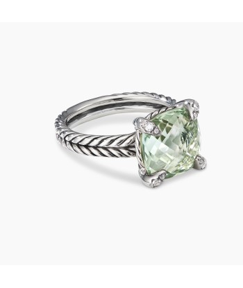 Pre-owned David Yurman Chatelaine Prasiolite 8mm Ring with Diamond Prongs le concept de la Pate a emporter 