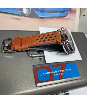 Shinola 44MM Limited Edition Canfield Speedway Horizon Blue Brown Leather Watch S0120291079 Lap 07 commande en ligne