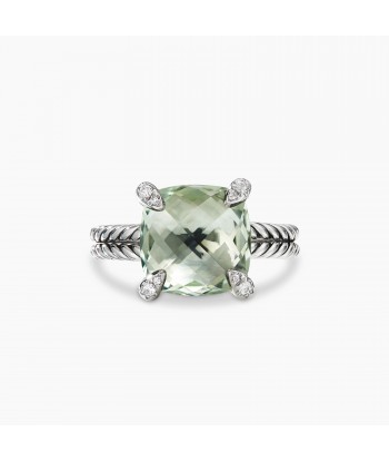 Pre-owned David Yurman Chatelaine Prasiolite 8mm Ring with Diamond Prongs le concept de la Pate a emporter 