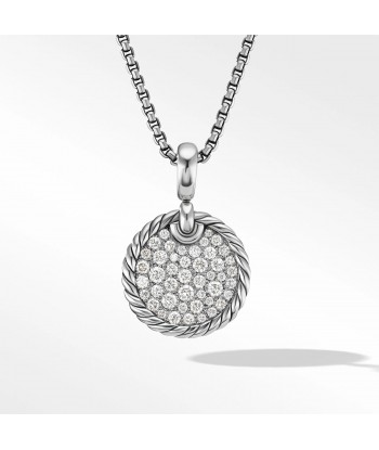 Pre-owned David Yurman Elements Disc Pendant with Pave Diamonds 17.5mm de technologie