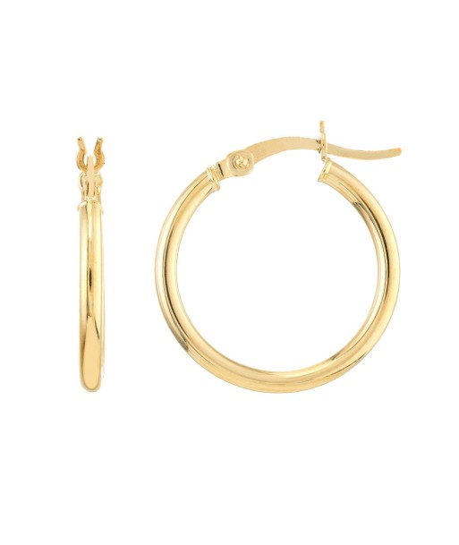 14K Yellow Gold 2x20MM Hoop Earrings chez Cornerstreet bien 