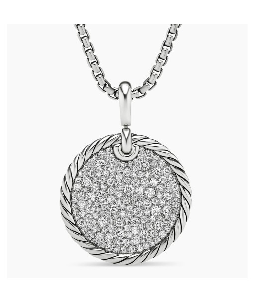 Pre-owned David Yurman Elements Disc Pendant with Pave Diamonds 24mm Comment ça marche