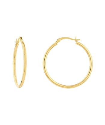 14K Yellow Gold 2x30MM Hoop Earrings hantent personnes