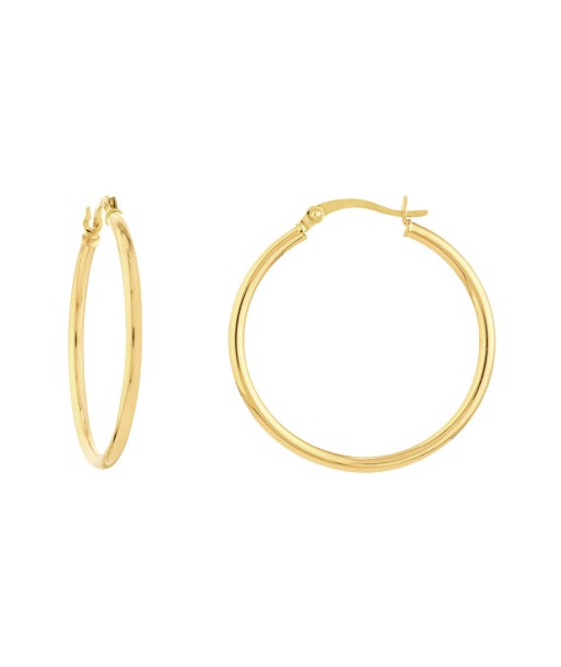 14K Yellow Gold 2x30MM Hoop Earrings hantent personnes