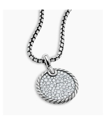 Pre-owned David Yurman Elements Disc Pendant with Pave Diamonds 21mm l'évolution des habitudes 