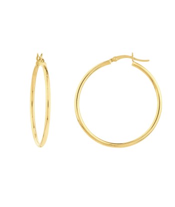 14K Yellow Gold 2x35MM Hoop Earrings outlet