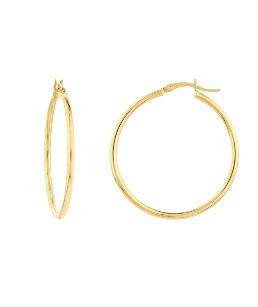 14K Yellow Gold 2x35MM Hoop Earrings outlet