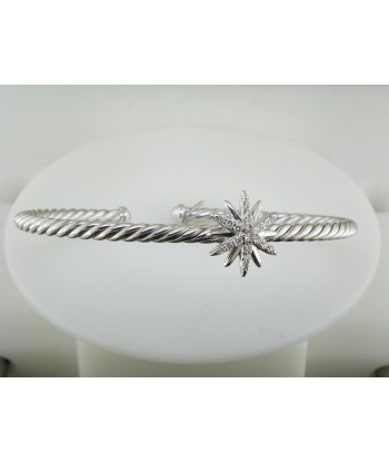 Pre-owned David Yurman Starburst Center Station Bracelet with Pave Diamonds rembourrage situé sous