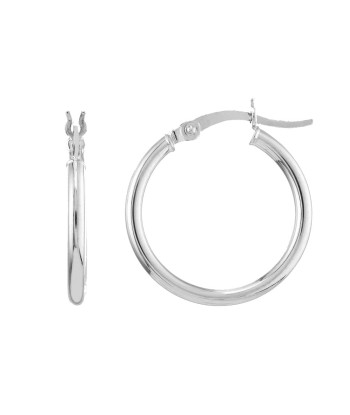 14K White Gold 2x20MM Hoop Earrings Comment ça marche