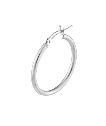 14K White Gold 2x25MM Hoop Earrings hantent personnes