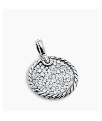 Pre-owned David Yurman Elements Disc Pendant with Pave Diamonds 21mm l'évolution des habitudes 