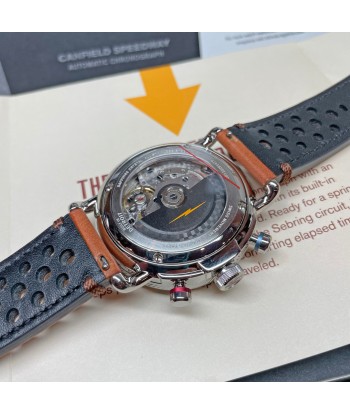 Shinola 44MM Limited Edition Canfield Speedway Horizon Blue Brown Leather Watch S0120291079 Lap 07 commande en ligne