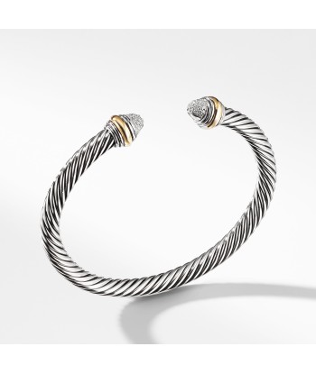 David Yurman 5MM Cable Classics Bracelet with Diamonds and Gold pour bénéficier 