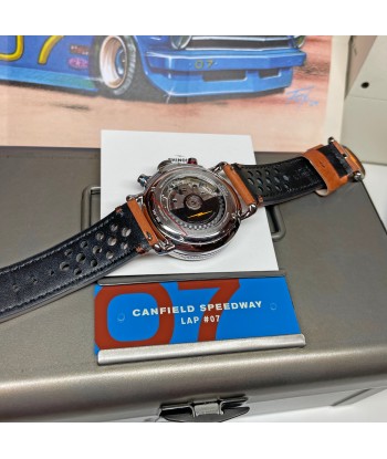 Shinola 44MM Limited Edition Canfield Speedway Horizon Blue Brown Leather Watch S0120291079 Lap 07 commande en ligne