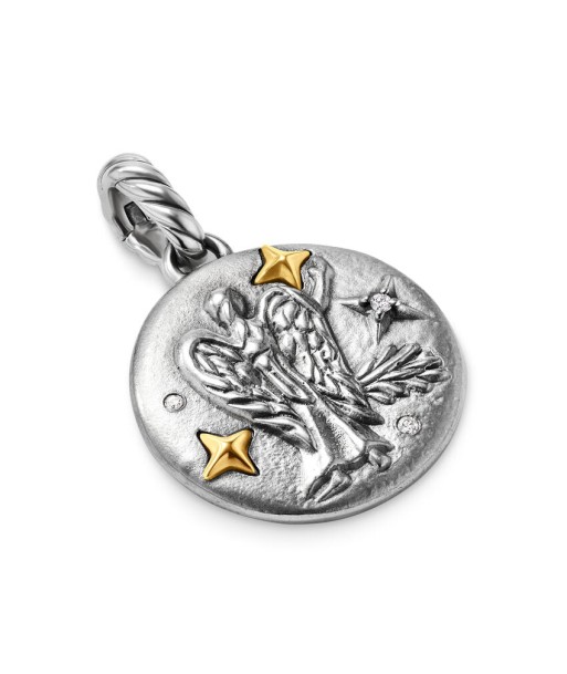 David Yurman Virgo Amulet in Sterling Silver with 18K Yellow Gold and Diamonds, 19mm le concept de la Pate a emporter 