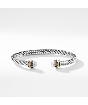 David Yurman 5MM Cable Classic Bracelet with Pearl and Gold en ligne