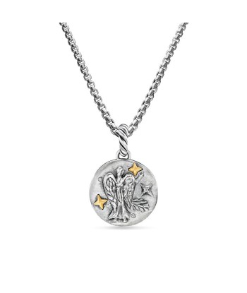 David Yurman Virgo Amulet in Sterling Silver with 18K Yellow Gold and Diamonds, 19mm le concept de la Pate a emporter 