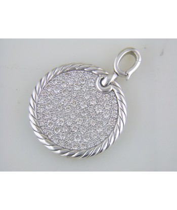 Pre-owned David Yurman Elements Disc Pendant with Pave Diamonds 24mm Comment ça marche