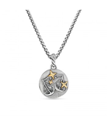 David Yurman Libra Amulet in Sterling Silver with 18K Yellow Gold and Diamonds, 19mm d'Europe débarque