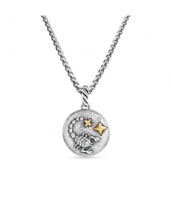 David Yurman Scorpio Amulet in Sterling Silver with 18K Yellow Gold and Diamonds, 19mm Pour