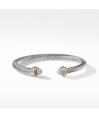 David Yurman 5MM Cable Classics Bracelet with Diamonds and Gold pour bénéficier 