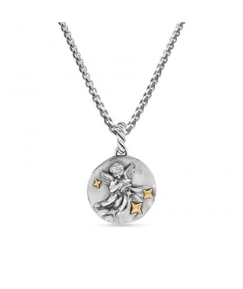 David Yurman Aquarius Amulet in Sterling Silver with 18K Yellow Gold and Diamonds, 19mm Toutes les collections ici