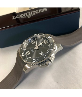 Longines Hydroconquest 41MM Automatic Ceramic Bezel Grey Steel Rubber Watch L37814769 en linge