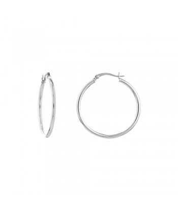 14K White Gold 2x30MM Hoop Earrings Comment ça marche