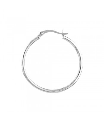 14K White Gold 2x30MM Hoop Earrings Comment ça marche