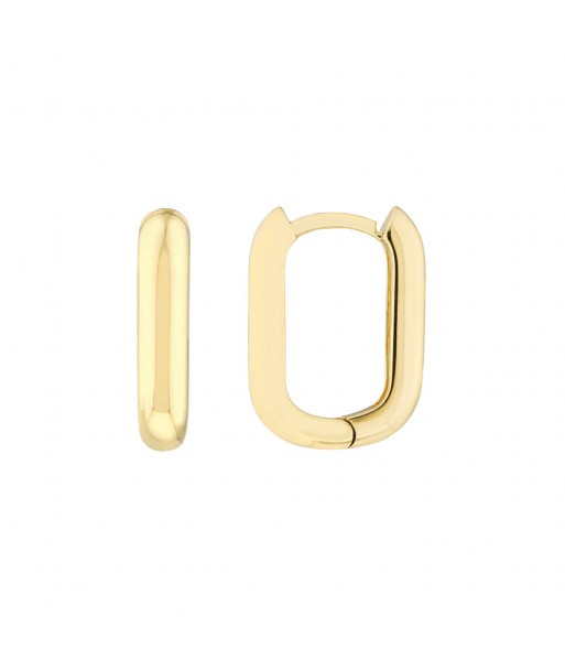 14K Yellow Gold Oblong Mini Hoop Earrings, 15MM l'achat 