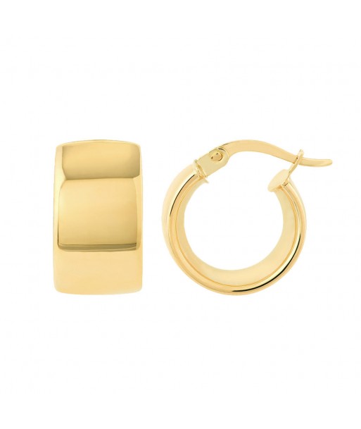 14K Yellow Gold 9.8MM Round Hoop Earrings en ligne des produits 