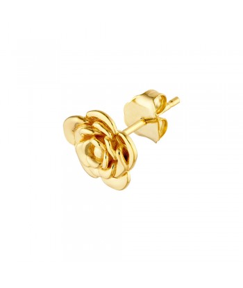 14K Yellow Gold 3D Rose Stud Earrings offre 