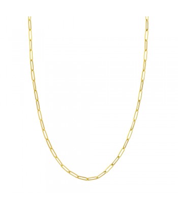 14K Yellow Gold 3.80mm Hollow Paperclip Chain with Pear Lock Par le système avancé 