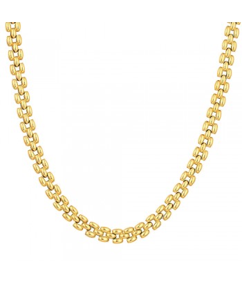 14K Yellow Gold Multi-Row Panther Necklace destockage