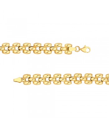 14K Yellow Gold Multi-Row Panther Necklace destockage