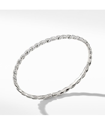 Paveflex Single Row Bracelet with Diamonds in 18K White Gold france