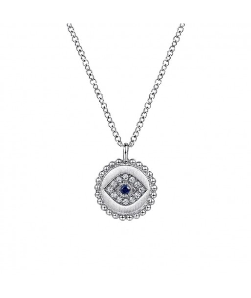 Gabriel Sterling Silver Sapphire and Diamond Evil Eye Necklace livraison et retour toujours gratuits