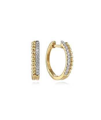 Gabriel 14K Yellow Gold Bujukan Pave 10mm Diamond Huggie Earrings shop